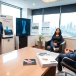 podiatrist and patient in a modern sydney shockwave therapy clinic